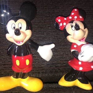 Disney mickey and minnie ceramic figurines